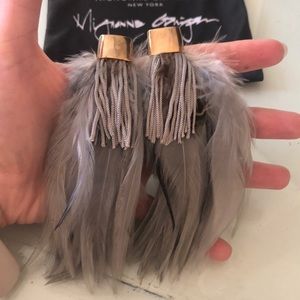 Mignonne gavigan gray feather earrings